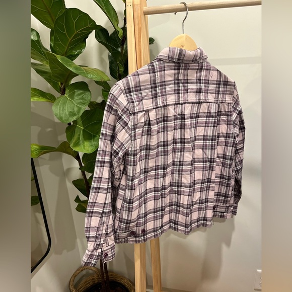 Fashion Bug Vintage Y2k Grunge Plaid Flannel Button Front Delia’s Top Cotton M - Picture 4 of 5